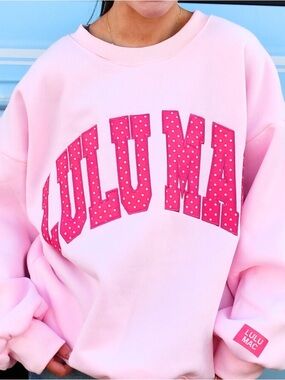 Lulu Mac Light Pink And Hot Pink Polka Dot Sweatshirt